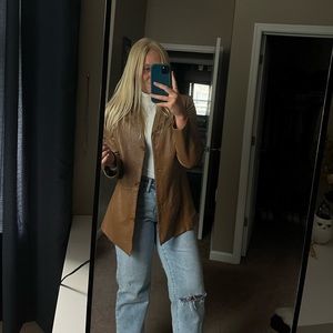 Vintage brown leather blazer/jacket